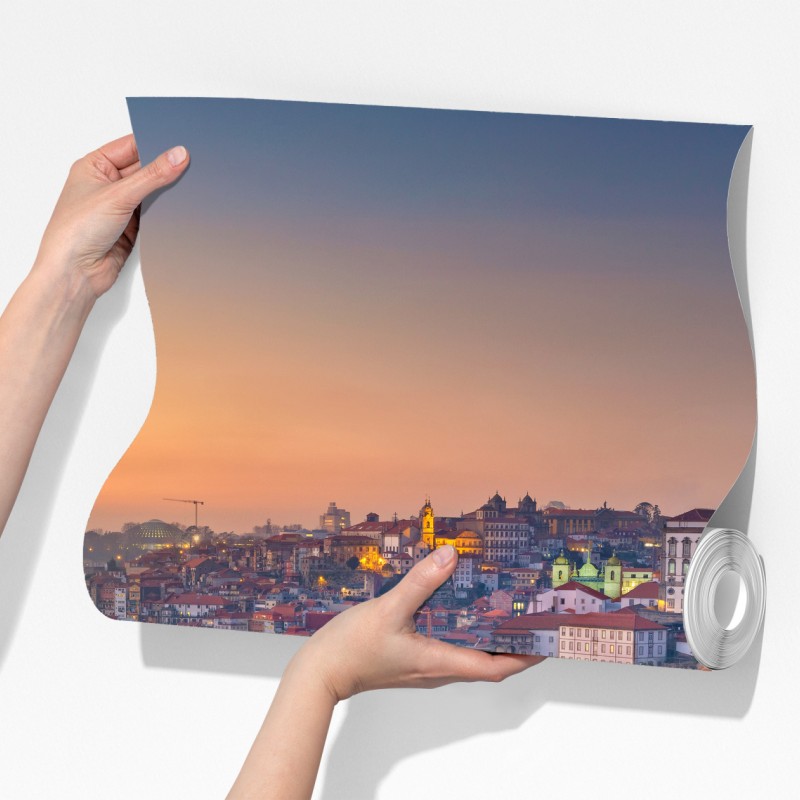 Fototapeta panorama Porto o zmierzchu z mostem Dom Luís I – Wallissimo® Fototapeta panorama Porto o zmierzchu z mostem Dom Luís I – Wallissimo®