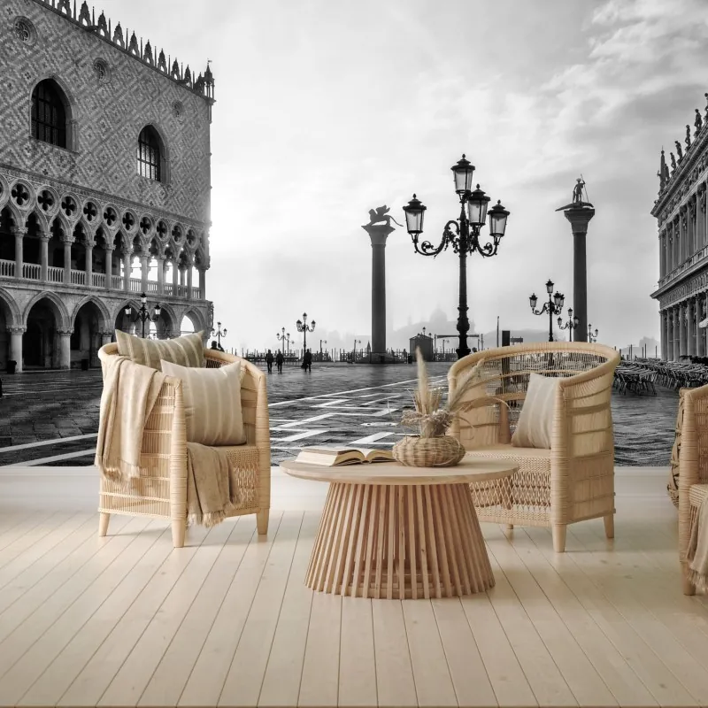 Fototapeta Wenecja plac w porannej mgle – Wallissimo® Fototapeta Wenecja plac w porannej mgle – Wallissimo®