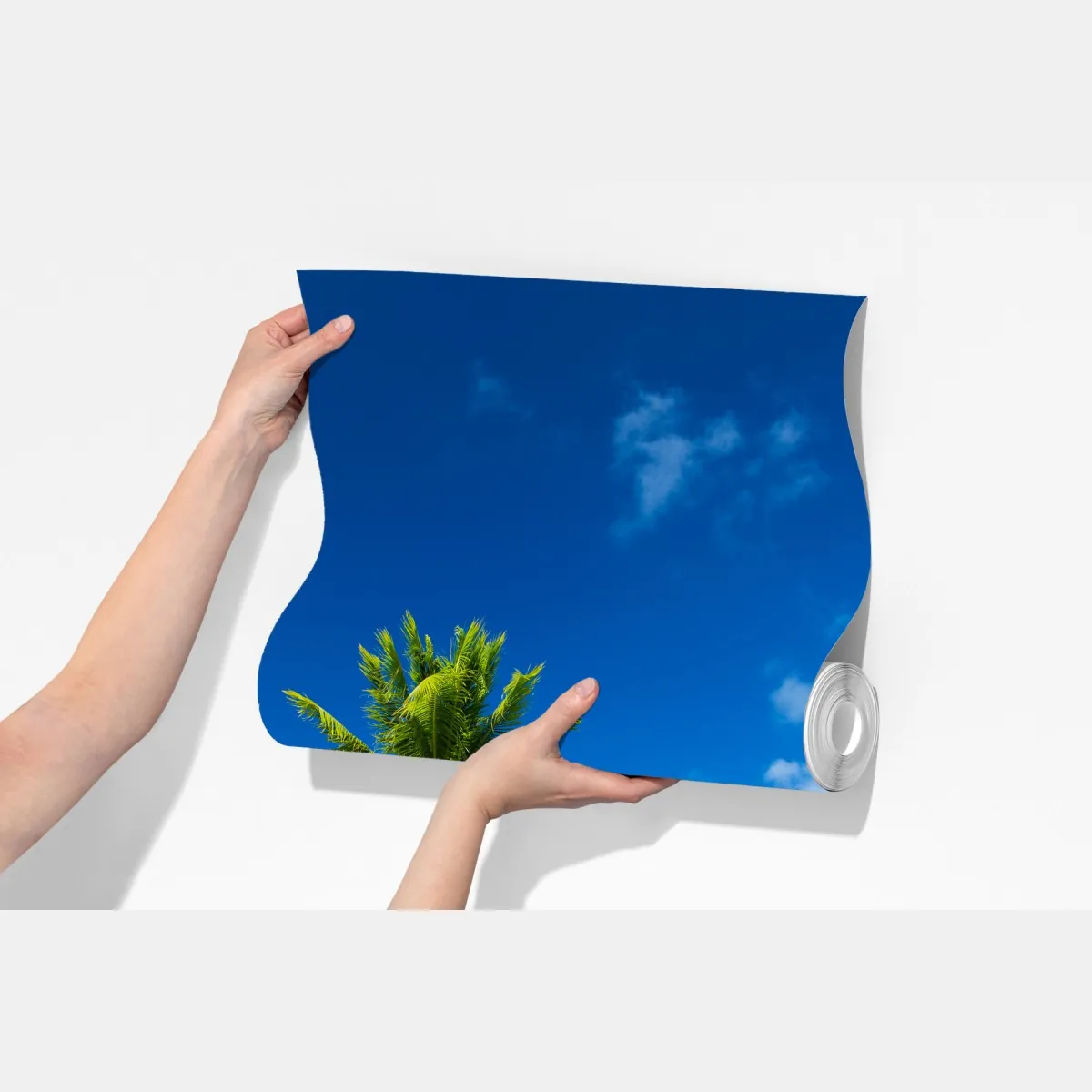 Fototapeta tropikalna plaża z palmami i turkusową wodą – Wallissimo®