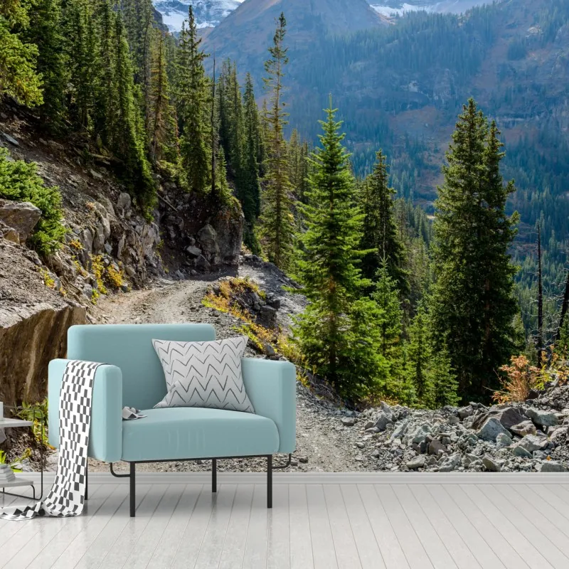 Fototapeta górski szlak przez alpejski las