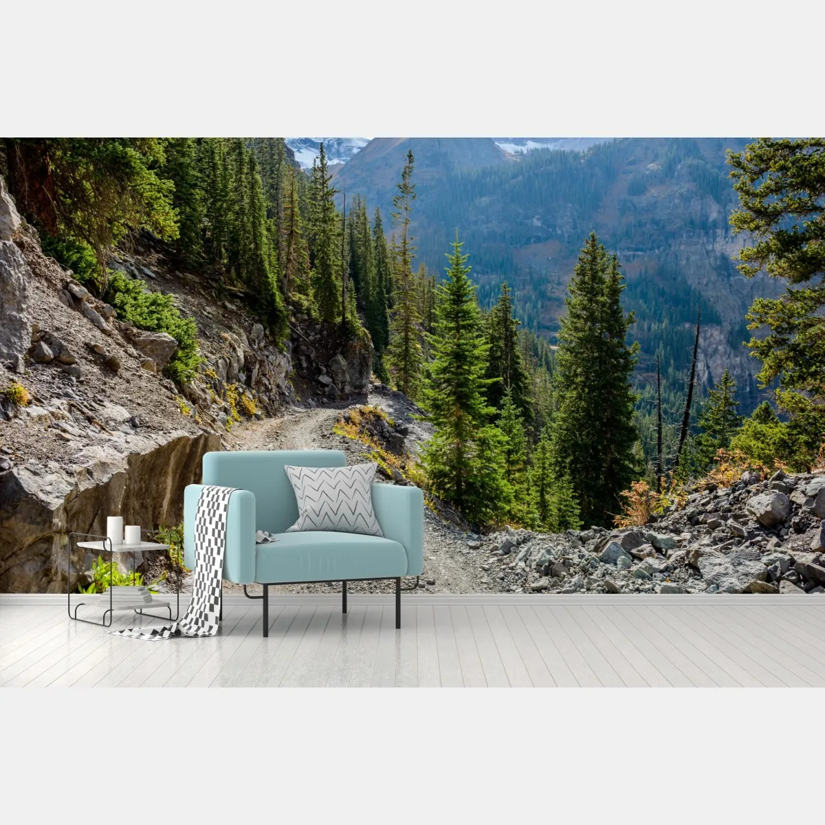 Fototapeta górski szlak przez alpejski las – Wallissimo® Fototapeta górski szlak przez alpejski las – Wallissimo®