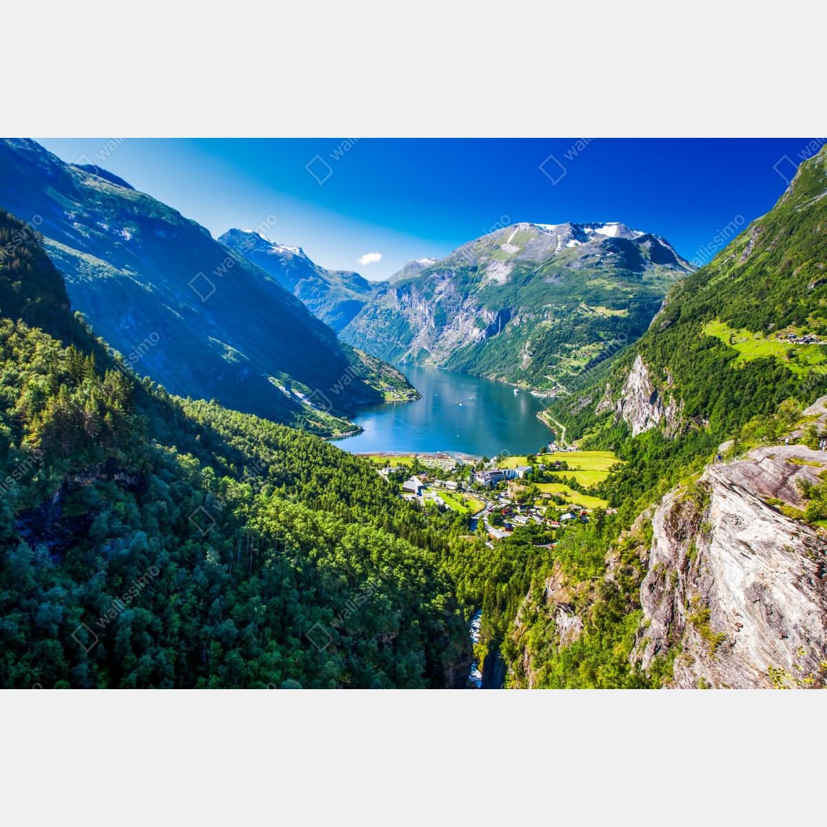 Fototapeta Geirangerfjord panorama górska – Wallissimo® Fototapeta Geirangerfjord panorama górska – Wallissimo®