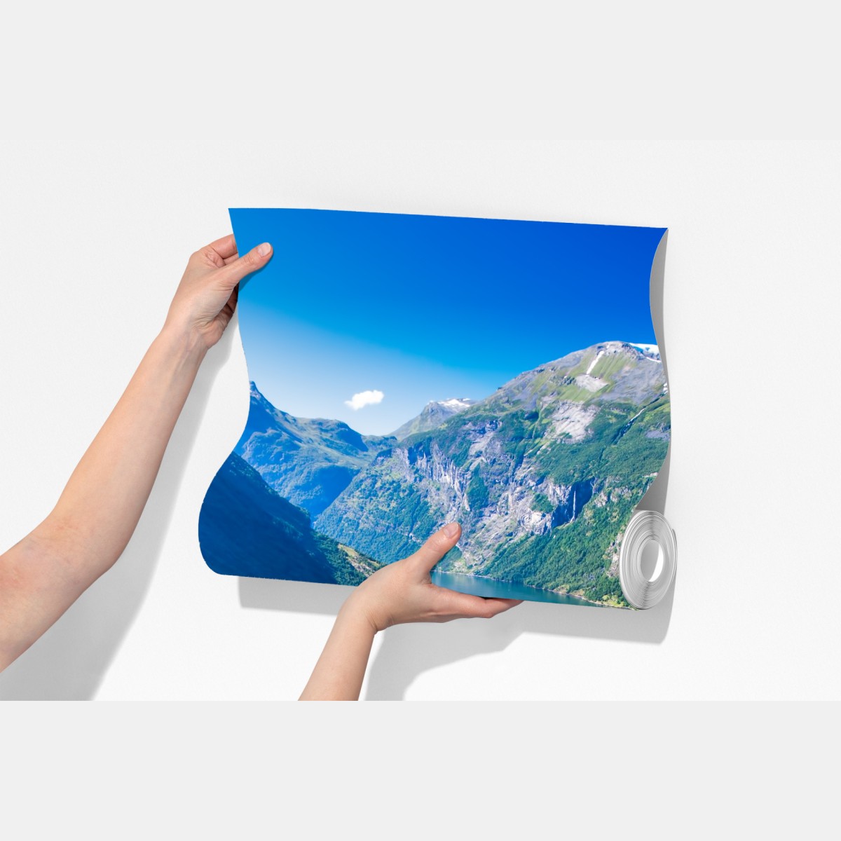 Fototapeta Geirangerfjord panorama górska – Wallissimo® Fototapeta Geirangerfjord panorama górska – Wallissimo®