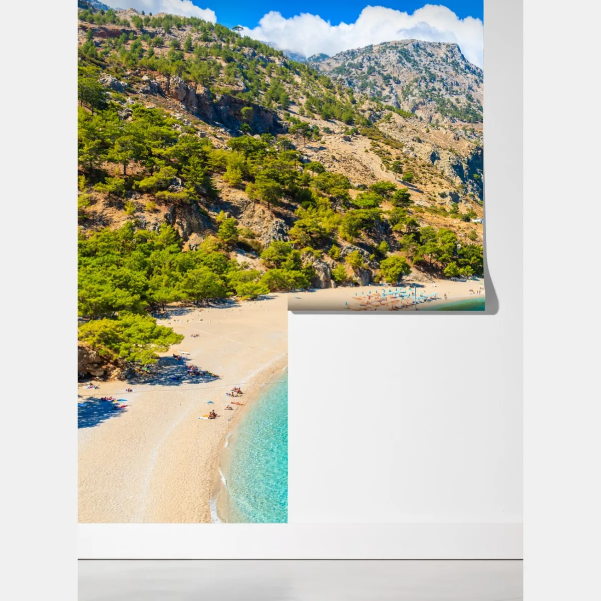 Fototapeta żaglówka na plaży Apella, Karpathos – Wallissimo® Fototapeta żaglówka na plaży Apella, Karpathos – Wallissimo®