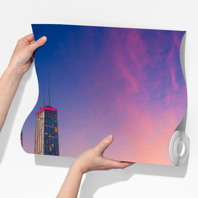 Fototapeta panorama Chicago o zmierzchu – Wallissimo® Fototapeta panorama Chicago o zmierzchu – Wallissimo®