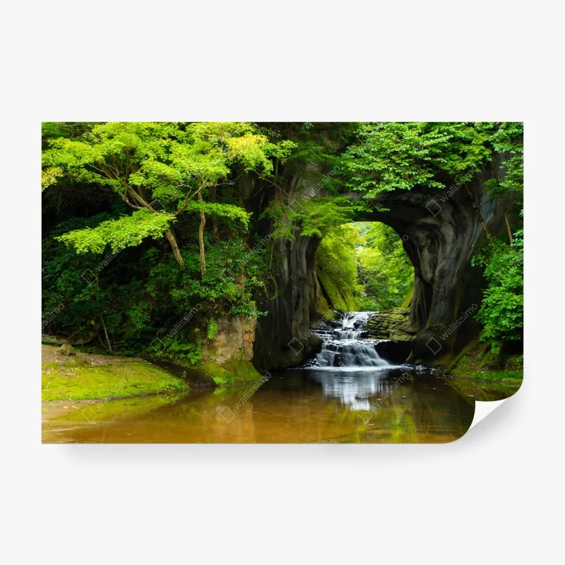 Fototapeta złoty kwiatowy ornament na granatowym tle – Wallissimo®