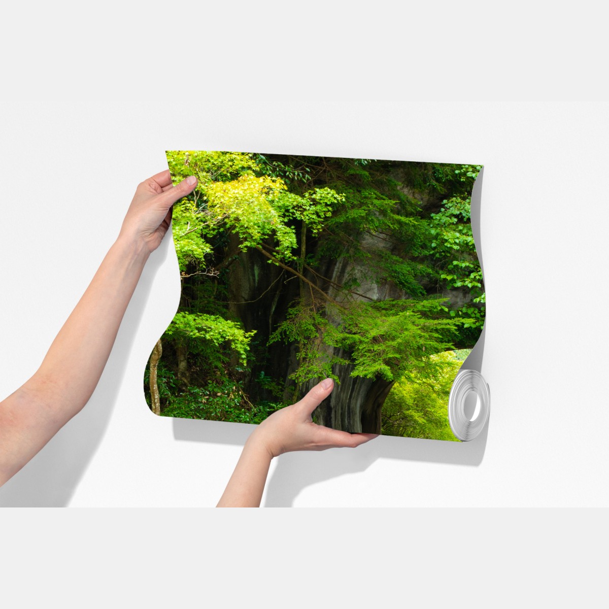 Fototapeta ukryty wodospad w skalnym łuku – Wallissimo® Fototapeta ukryty wodospad w skalnym łuku – Wallissimo®