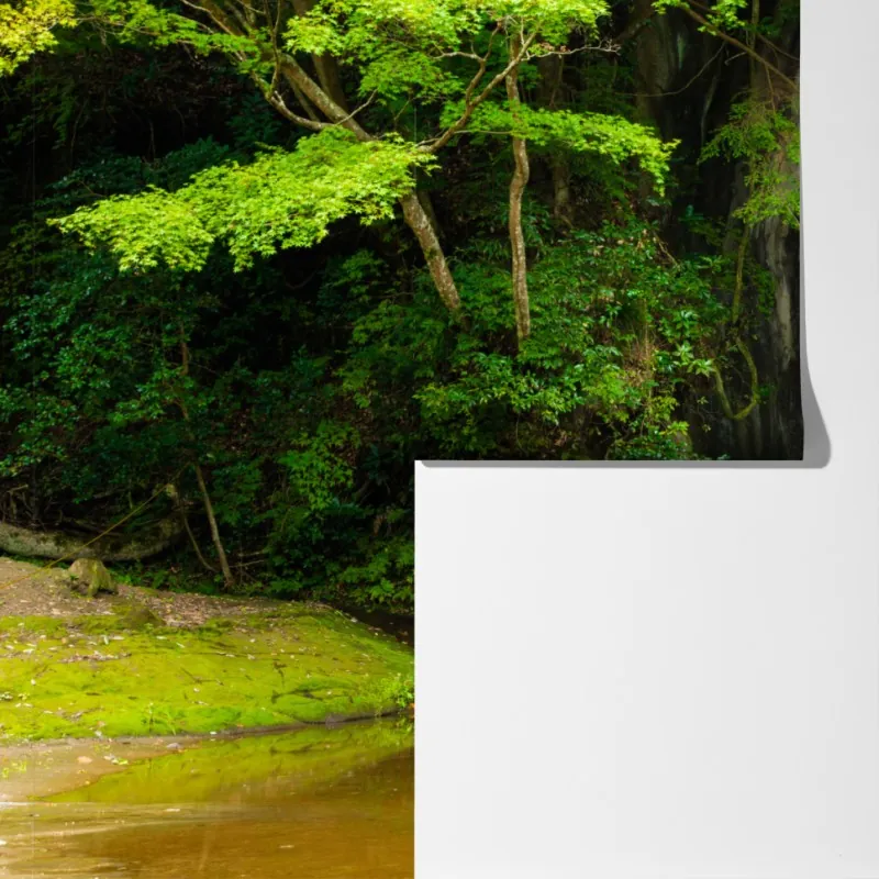 Fototapeta ukryty wodospad w skalnym łuku – Wallissimo® Fototapeta ukryty wodospad w skalnym łuku – Wallissimo®