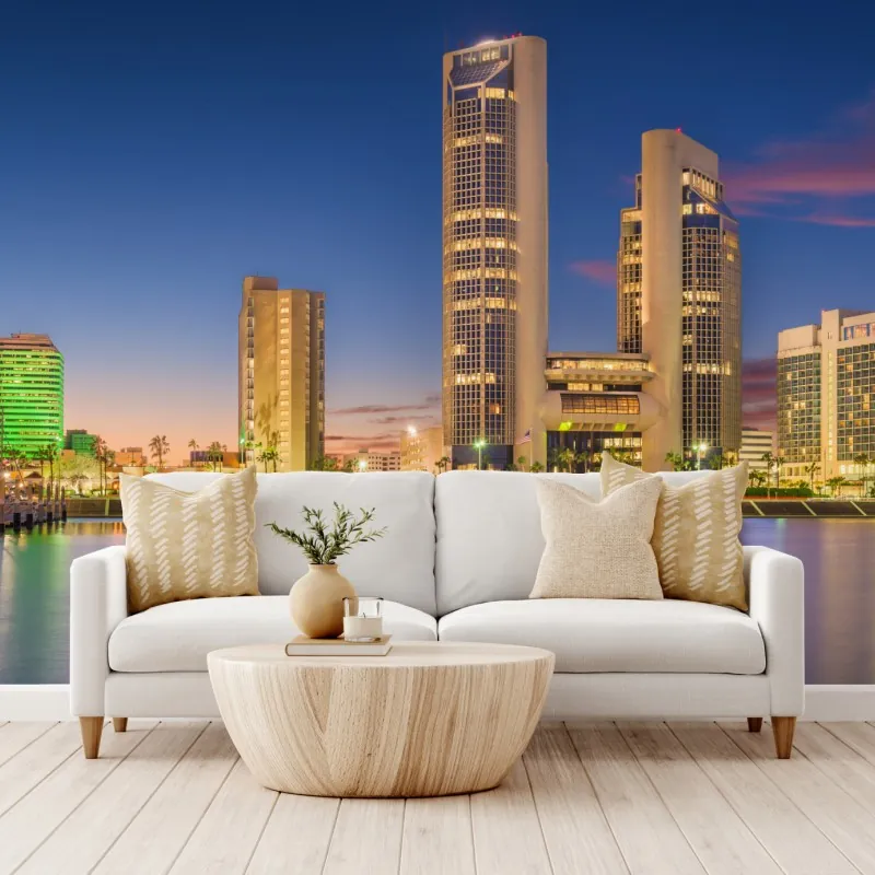 Fototapeta Corpus Christi panorama miasta o zmierzchu – Wallissimo® Fototapeta Corpus Christi panorama miasta o zmierzchu – Wallissimo®