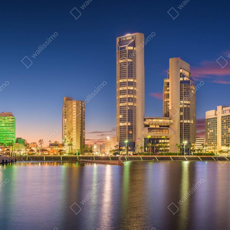 Fototapeta Corpus Christi panorama miasta o zmierzchu – Wallissimo® Fototapeta Corpus Christi panorama miasta o zmierzchu – Wallissimo®