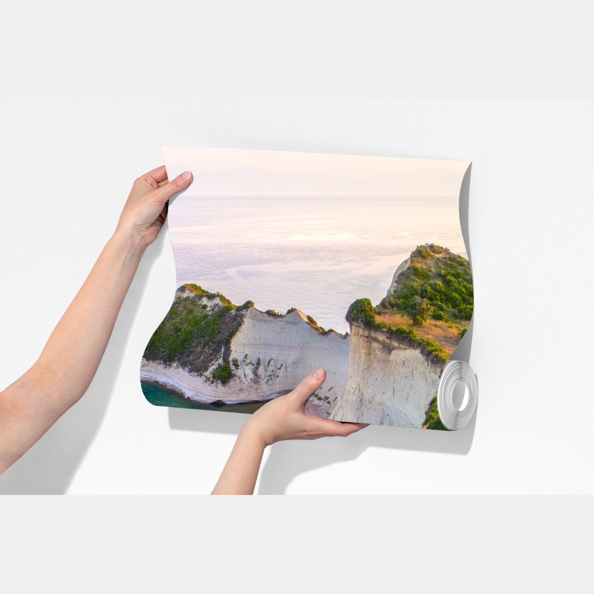 Fototapeta powietrzny widok klifów i turkusowego morza – Wallissimo® Fototapeta powietrzny widok klifów i turkusowego morza – Wallissimo®