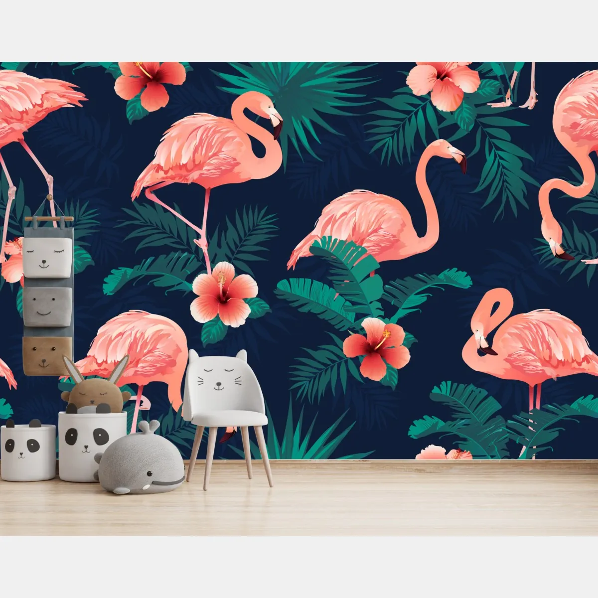 Fototapeta tropikalny różowy wzór z flamingami – Wallissimo® Fototapeta tropikalny różowy wzór z flamingami – Wallissimo®