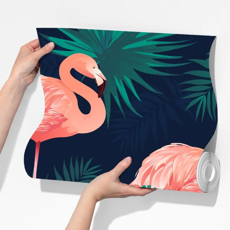 Fototapeta tropikalny różowy wzór z flamingami – Wallissimo® Fototapeta tropikalny różowy wzór z flamingami – Wallissimo®