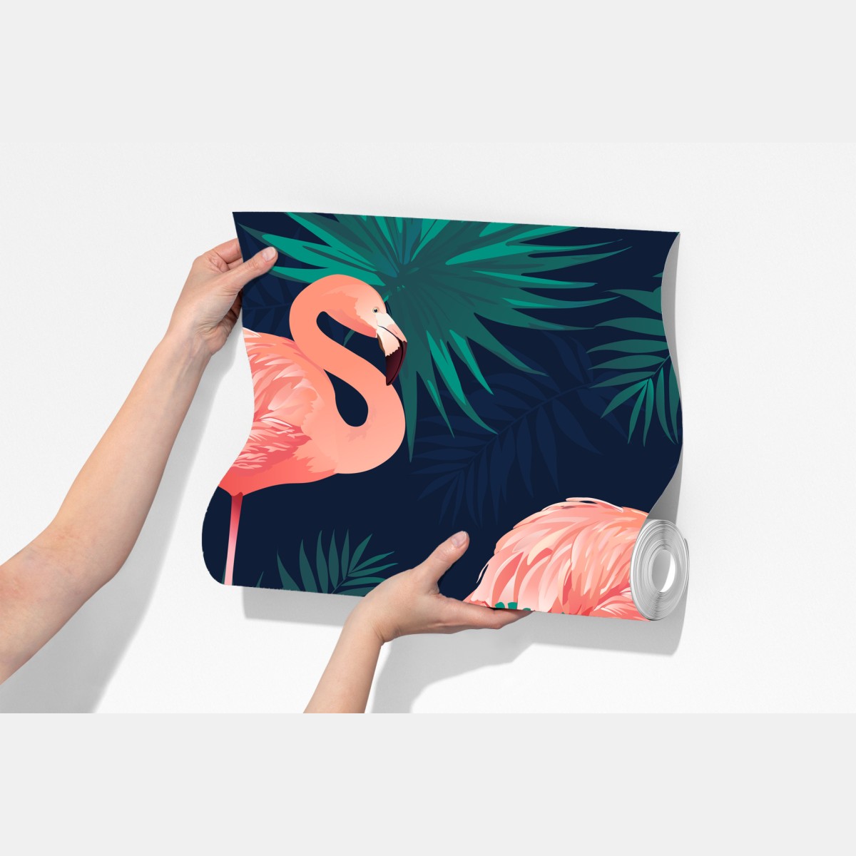 Fototapeta tropikalny różowy wzór z flamingami – Wallissimo® Fototapeta tropikalny różowy wzór z flamingami – Wallissimo®