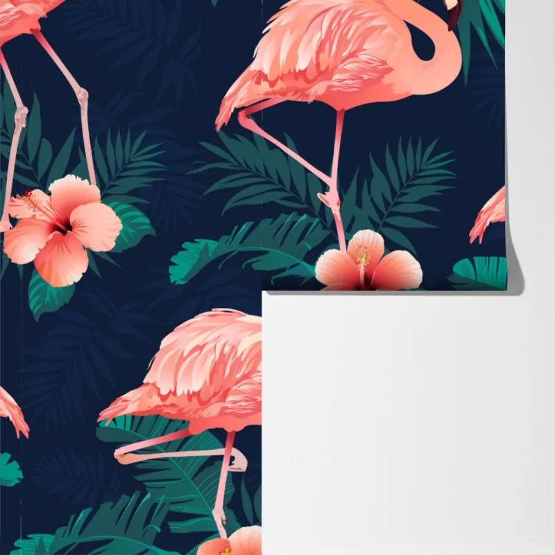 Fototapeta tropikalny różowy wzór z flamingami – Wallissimo® Fototapeta tropikalny różowy wzór z flamingami – Wallissimo®