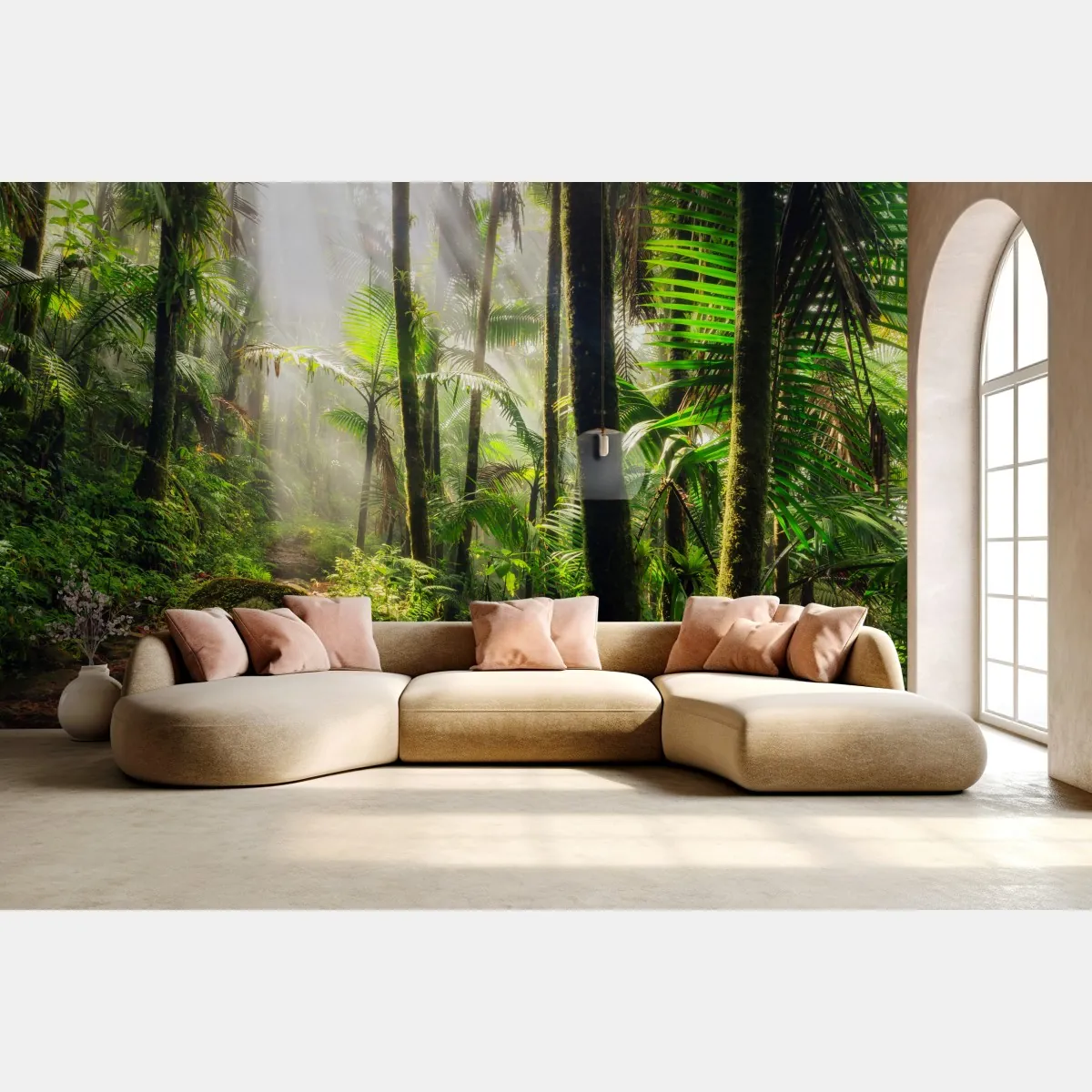 Fototapeta tropikalny las deszczowy z promieniami słońca – Wallissimo® Fototapeta tropikalny las deszczowy z promieniami słońca – Wallissimo®