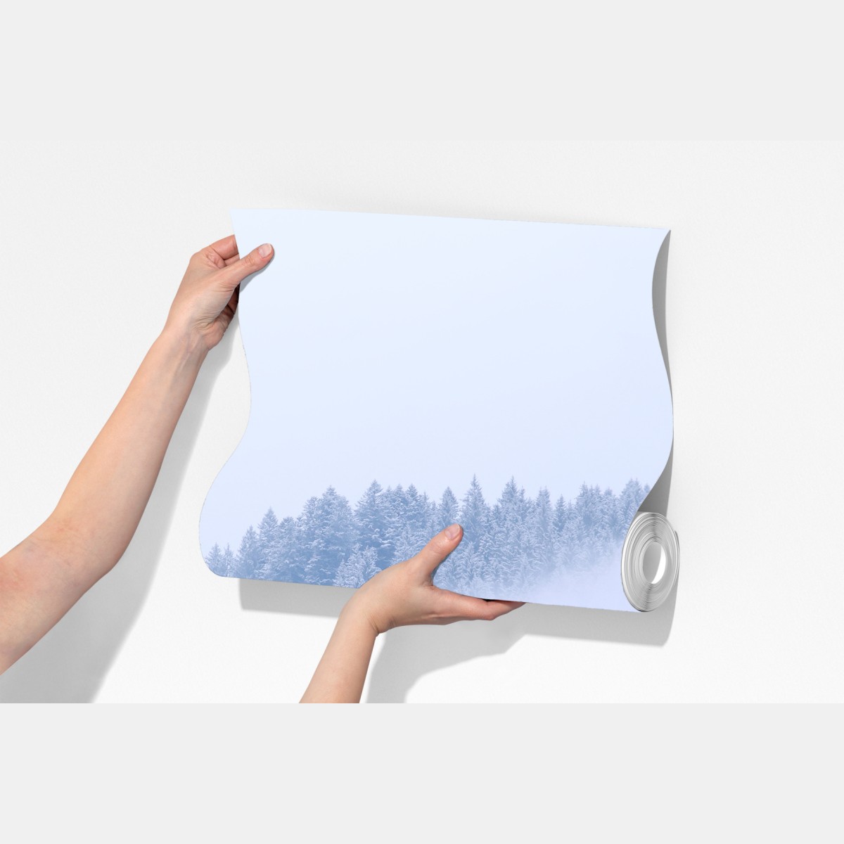 Fototapeta zimowa mgła nad lasem iglastym – Wallissimo® Fototapeta zimowa mgła nad lasem iglastym – Wallissimo®