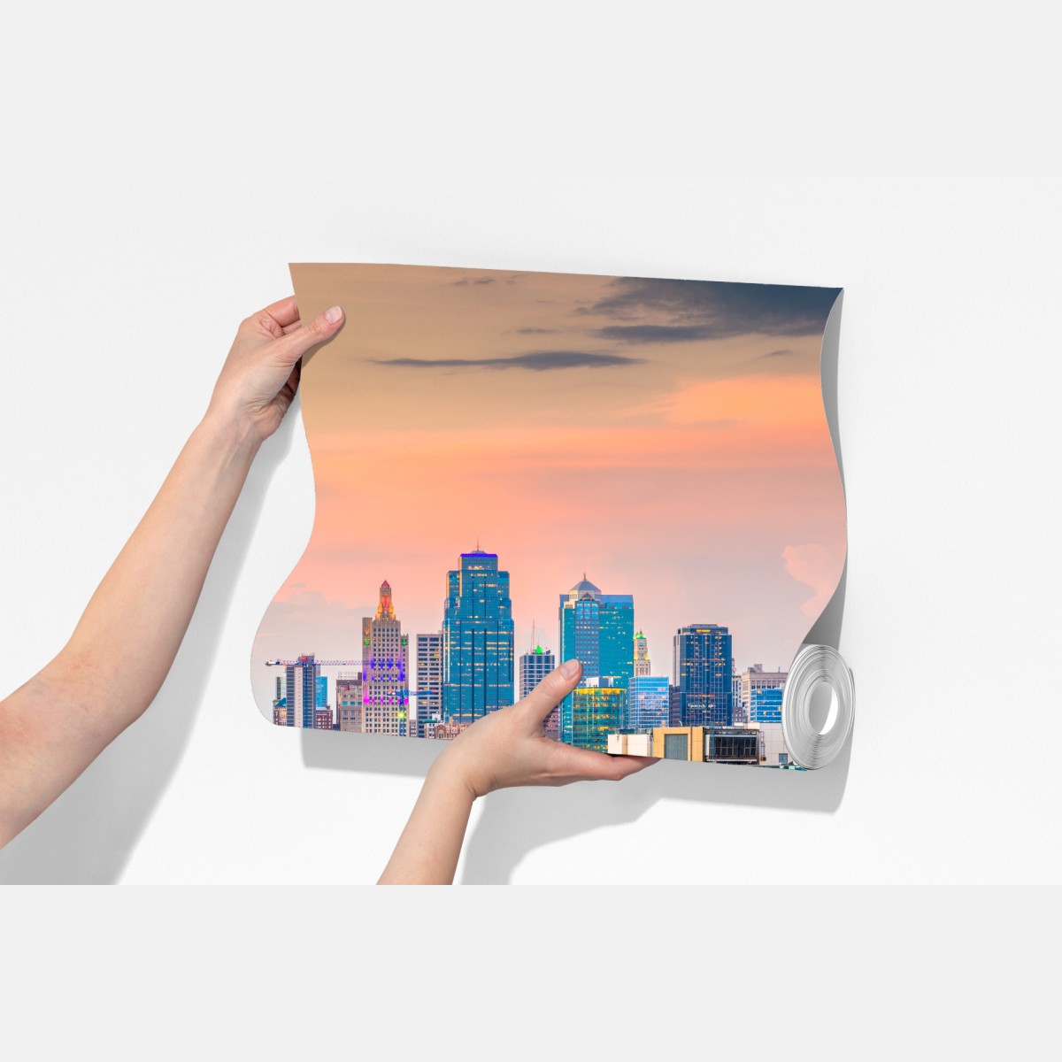 Fototapeta Kansas City panorama o zmierzchu – Wallissimo® Fototapeta Kansas City panorama o zmierzchu – Wallissimo®