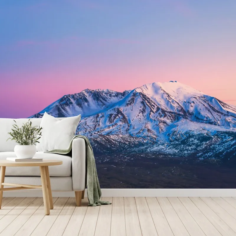 Fototapeta zachód słońca nad Mount St. Helens w zimie