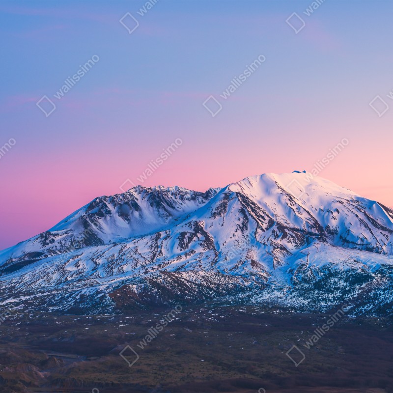 Fototapeta zachód słońca nad Mount St. Helens w zimie – Wallissimo® Fototapeta zachód słońca nad Mount St. Helens w zimie – Wallissimo®