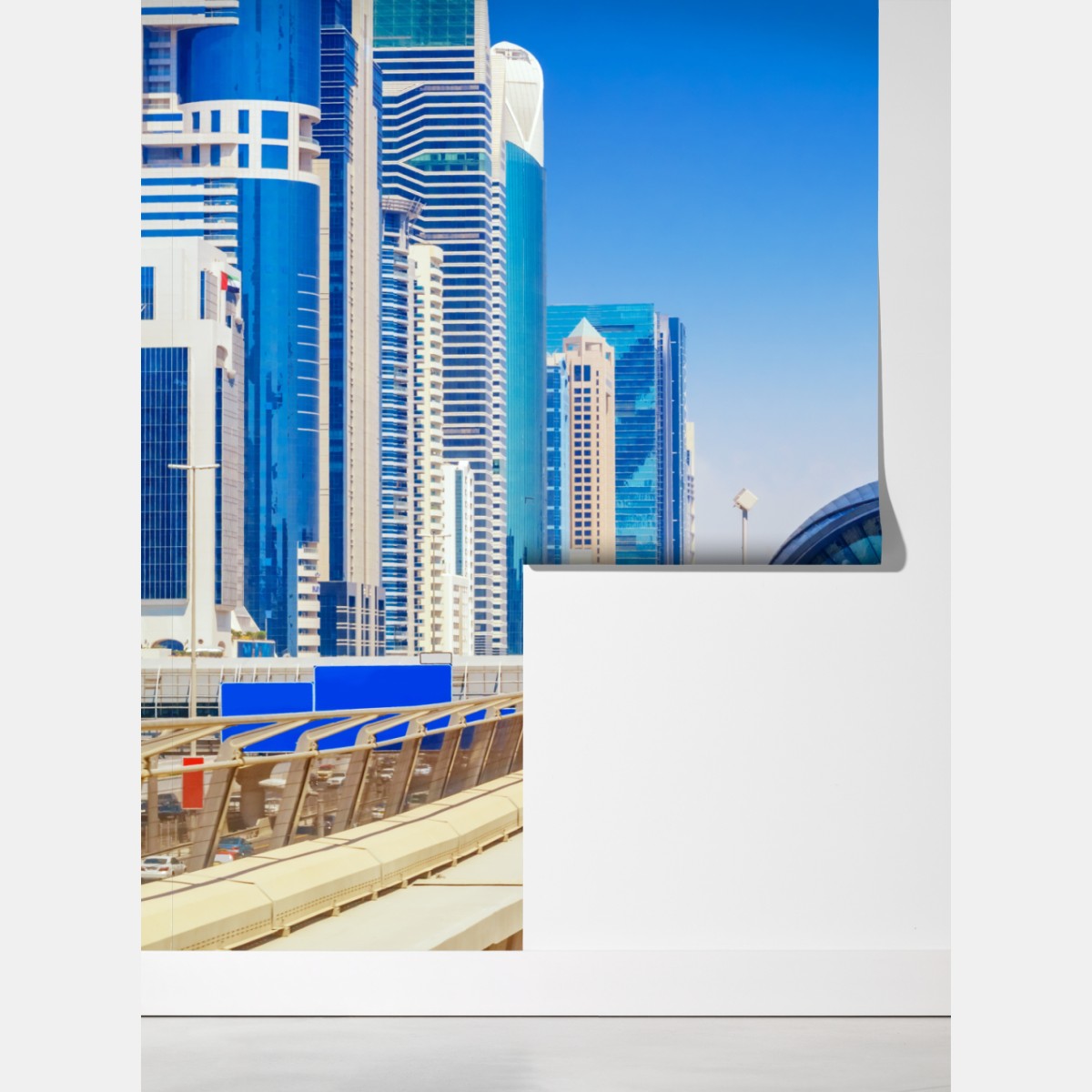 Fototapeta miejski pociąg metra w słońcu – Wallissimo® Fototapeta miejski pociąg metra w słońcu – Wallissimo®