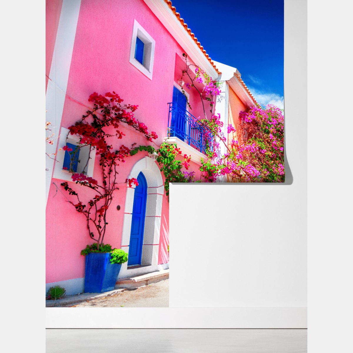 Fototapeta kolorowa uliczka na Kefalonii – Wallissimo® Fototapeta kolorowa uliczka na Kefalonii – Wallissimo®