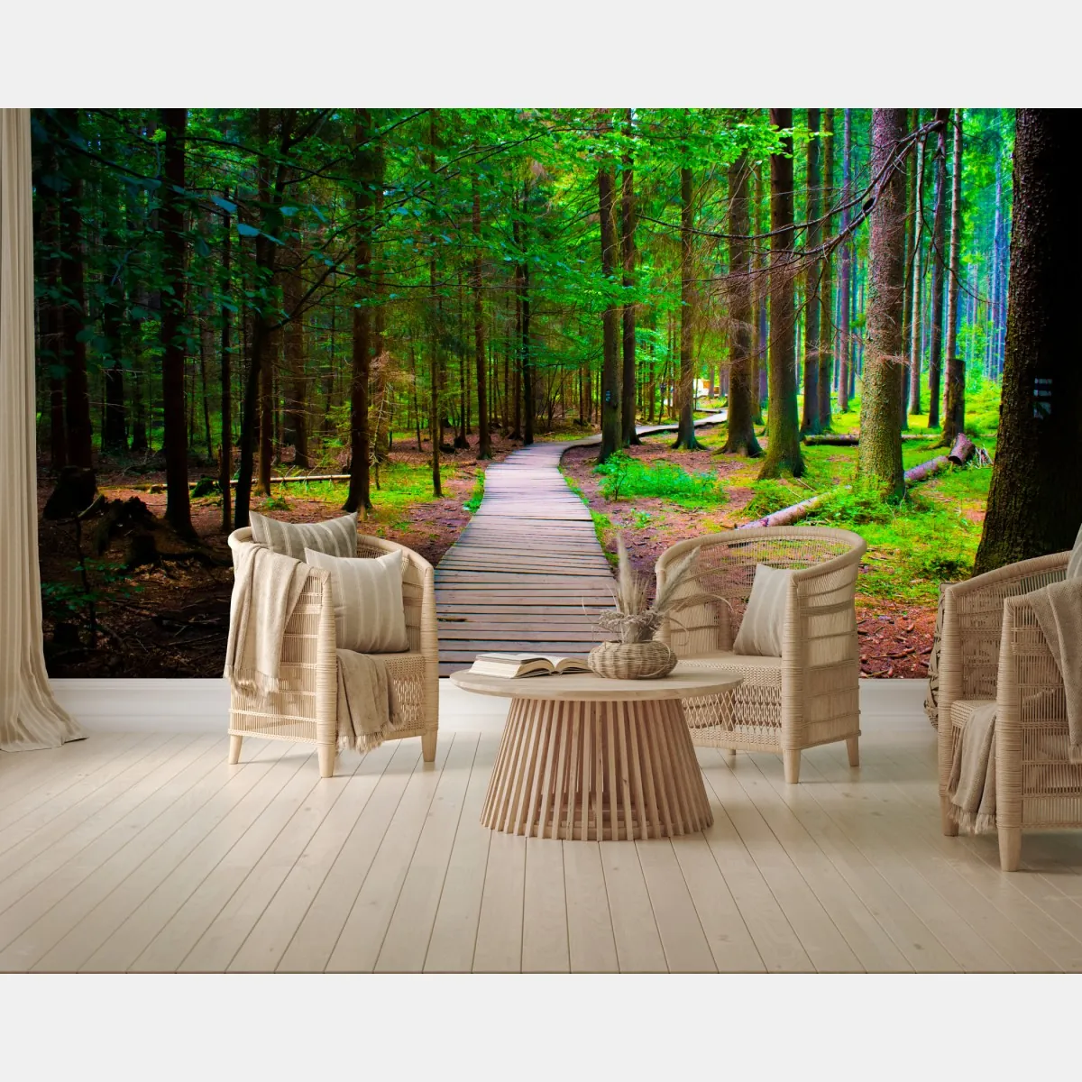 Fototapeta spokojna leśna kładka – Wallissimo® Fototapeta spokojna leśna kładka – Wallissimo®