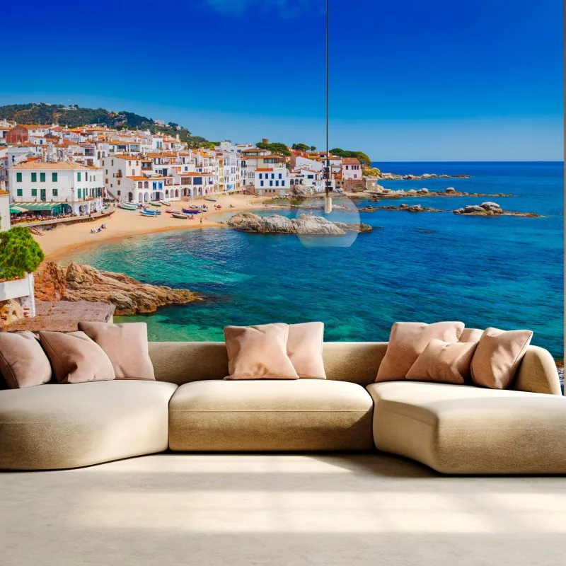 Fototapeta słoneczna śródziemnomorska wioska nad morzem