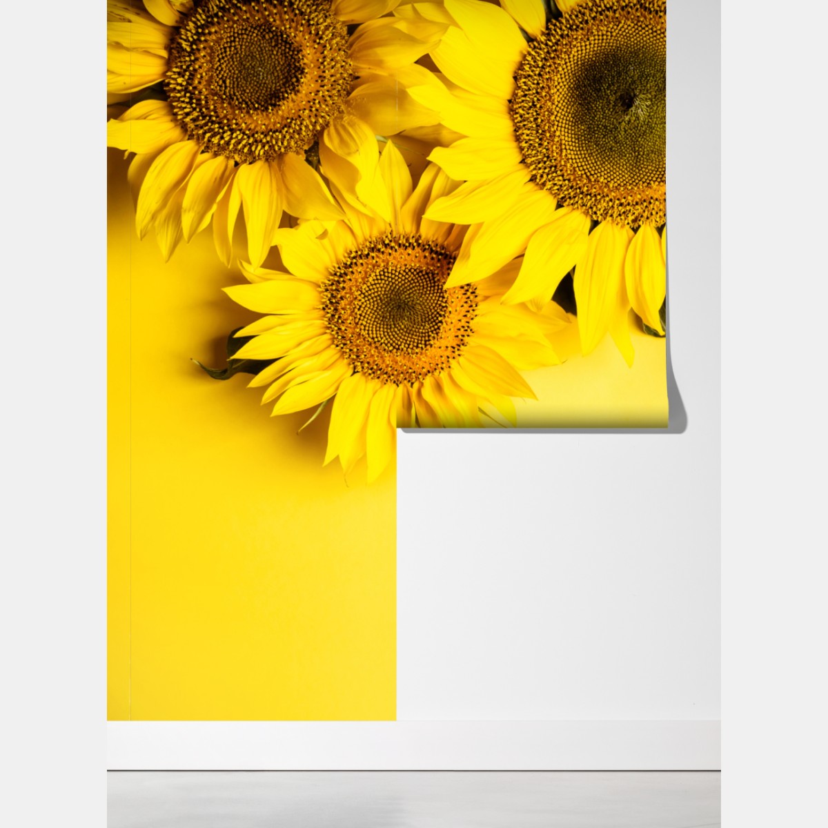 Fototapeta jasny bukiet słoneczników na żółtym tle – Wallissimo® Fototapeta jasny bukiet słoneczników na żółtym tle – Wallissimo®