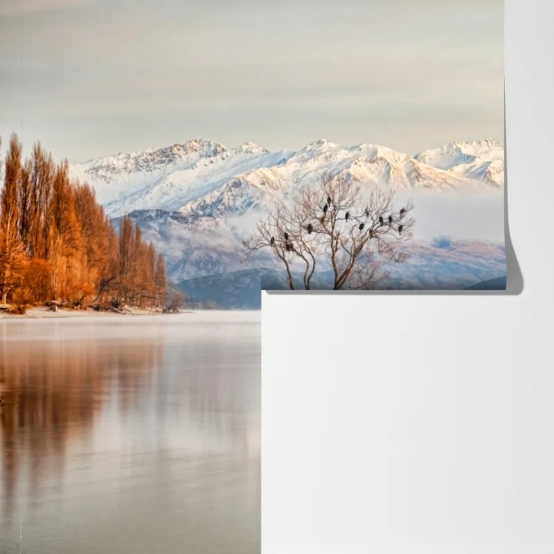 Fototapeta samotne drzewo nad jeziorem Wanaka – Wallissimo® Fototapeta samotne drzewo nad jeziorem Wanaka – Wallissimo®