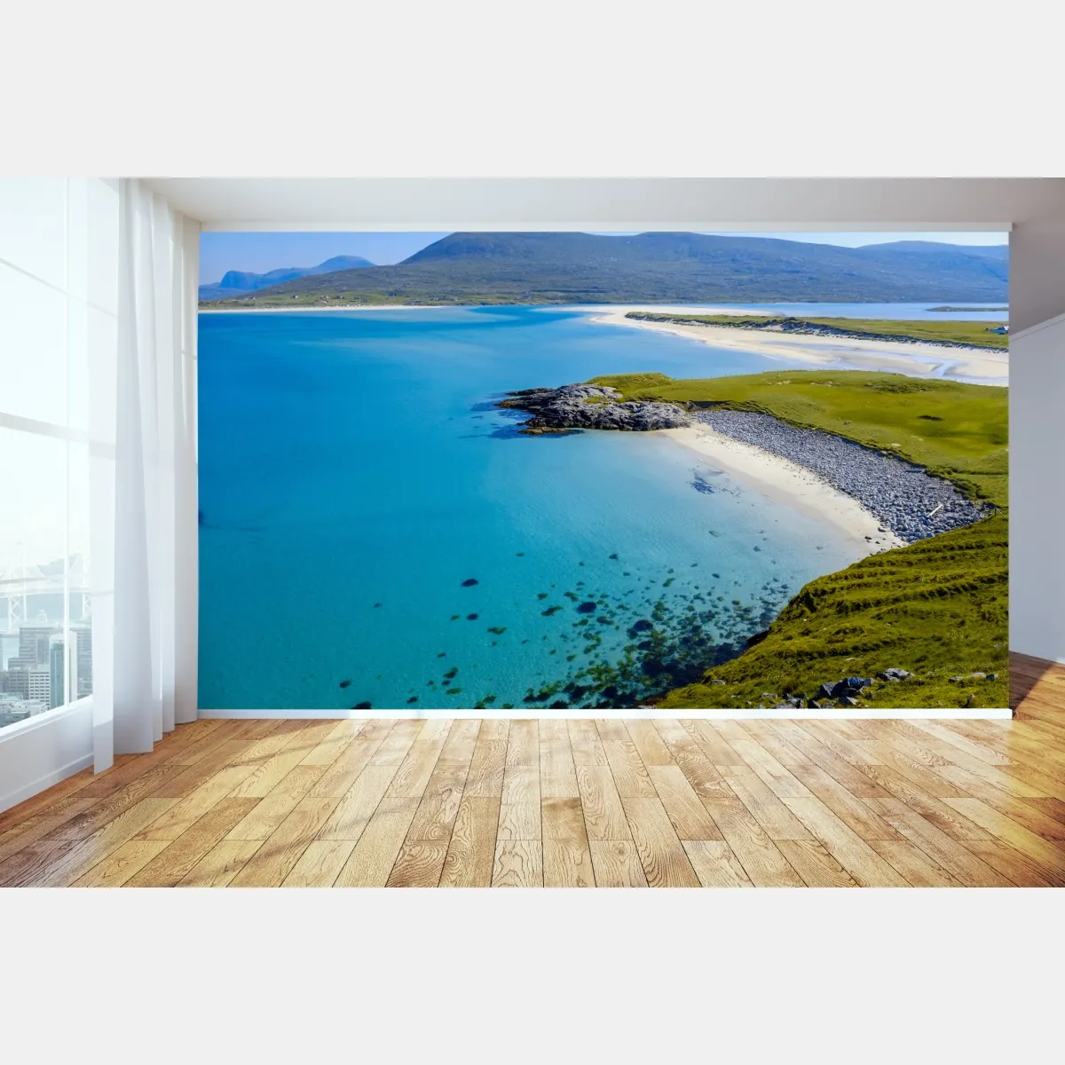 Fototapeta spokojna turkusowa plaża – Wallissimo® Fototapeta spokojna turkusowa plaża – Wallissimo®