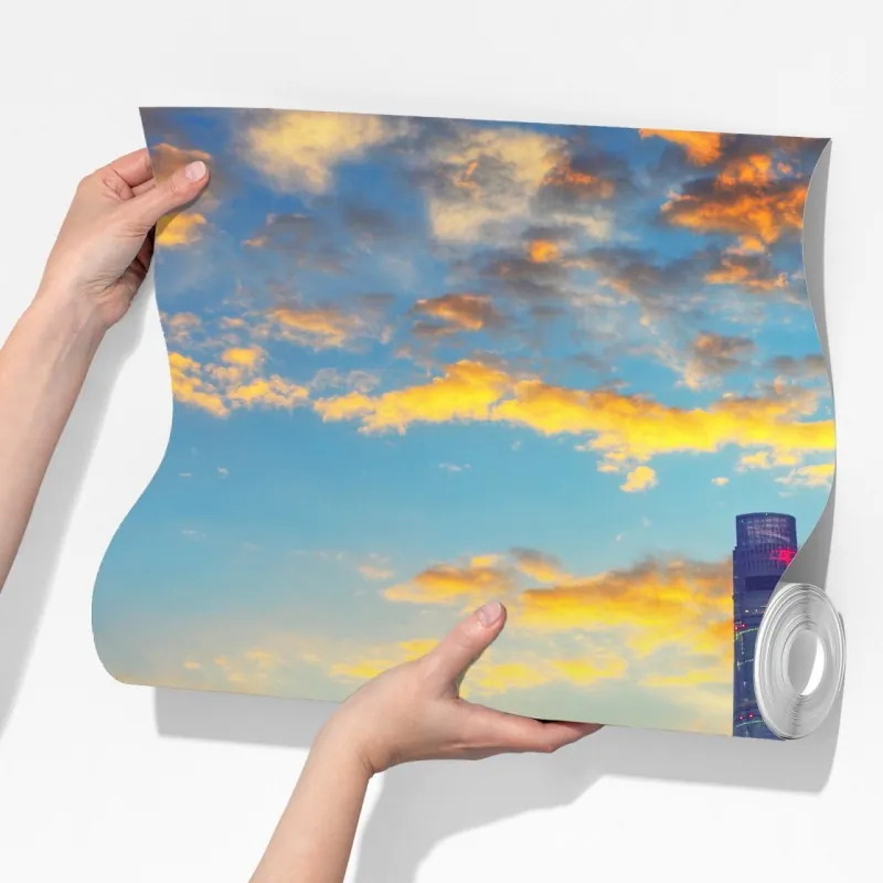 Fototapeta Szanghaj panorama miasta o zachodzie słońca – Wallissimo® Fototapeta Szanghaj panorama miasta o zachodzie słońca – Wallissimo®