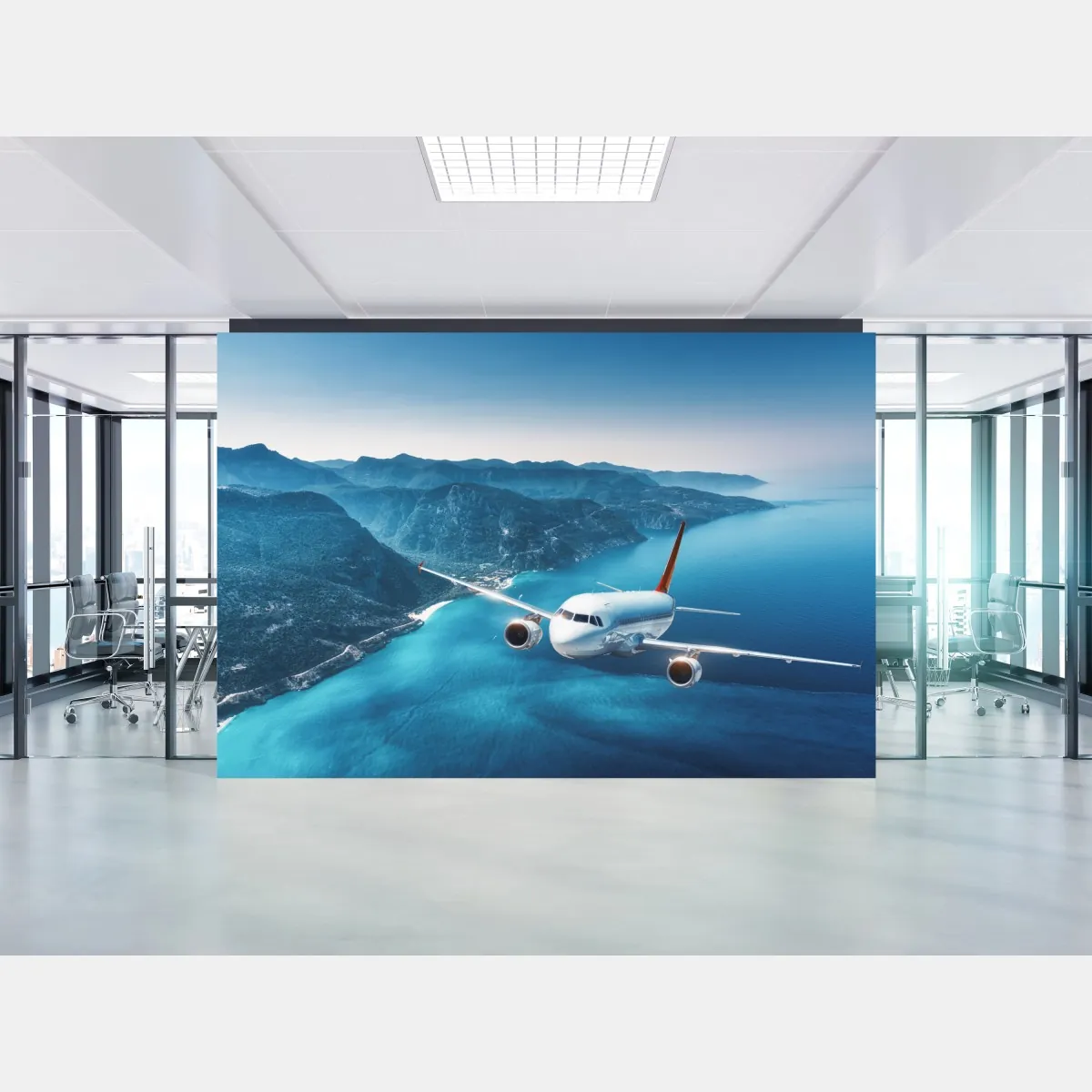 Fototapeta lot nad wybrzeżem i turkusowym morzem – Wallissimo® Fototapeta lot nad wybrzeżem i turkusowym morzem – Wallissimo®