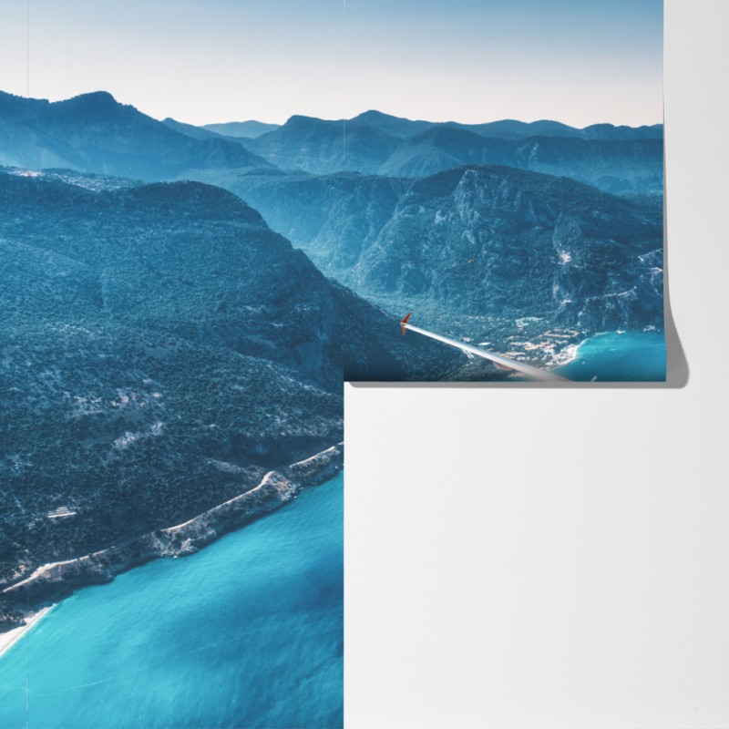 Fototapeta lot nad wybrzeżem i turkusowym morzem – Wallissimo® Fototapeta lot nad wybrzeżem i turkusowym morzem – Wallissimo®