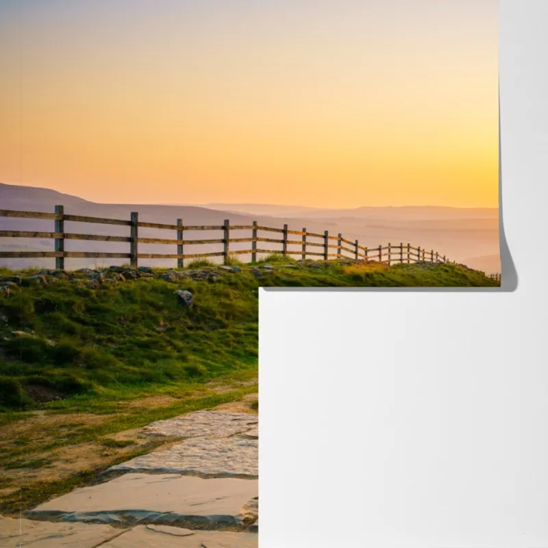 Fototapeta słoneczny grzbiet górski o wschodzie słońca – Wallissimo® Fototapeta słoneczny grzbiet górski o wschodzie słońca – Wallissimo®