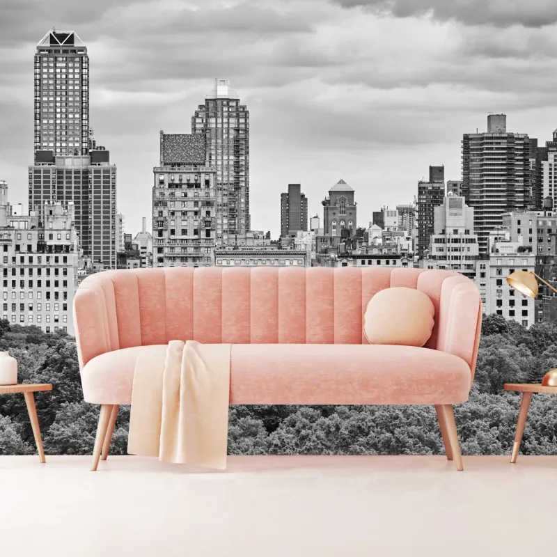 Fototapeta Manhattan panorama Upper East Side w czerni i bieli