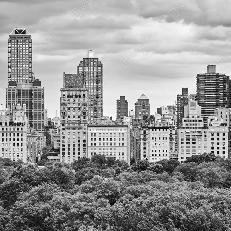 Fototapeta Manhattan panorama Upper East Side w czerni i bieli – Wallissimo® Fototapeta Manhattan panorama Upper East Side w czerni i bieli – Wallissimo®