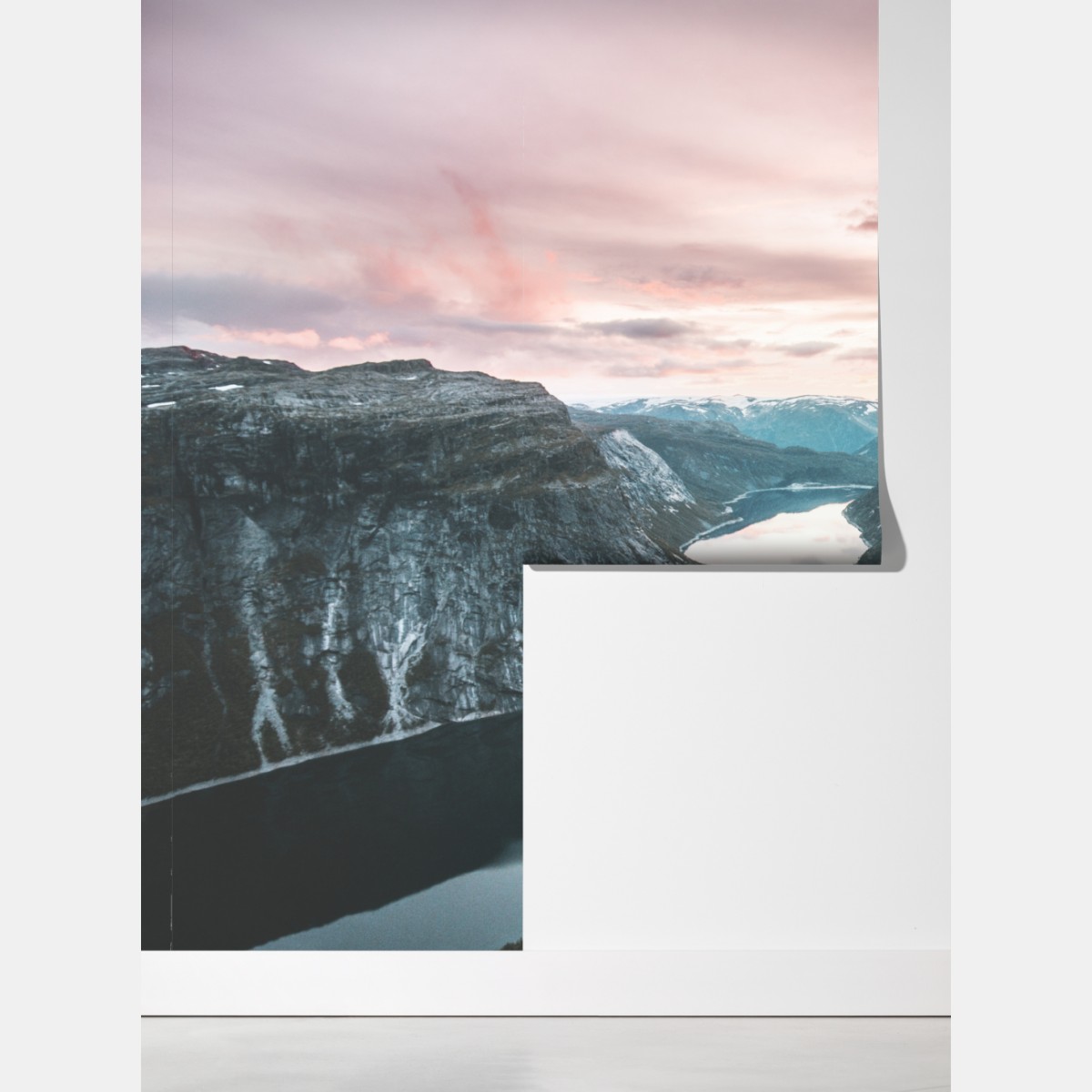 Fototapeta spokojny fiord o zachodzie słońca – Wallissimo® Fototapeta spokojny fiord o zachodzie słońca – Wallissimo®