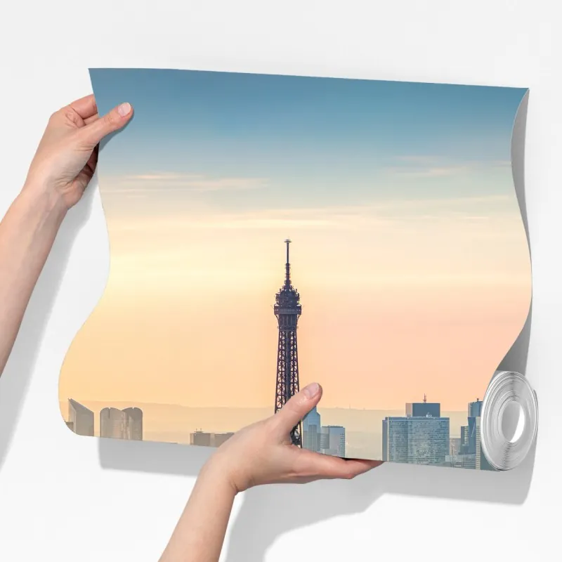 Fototapeta Paryż panorama o zachodzie słońca z Wieżą Eiffla – Wallissimo® Fototapeta Paryż panorama o zachodzie słońca z Wieżą Eiffla – Wallissimo®