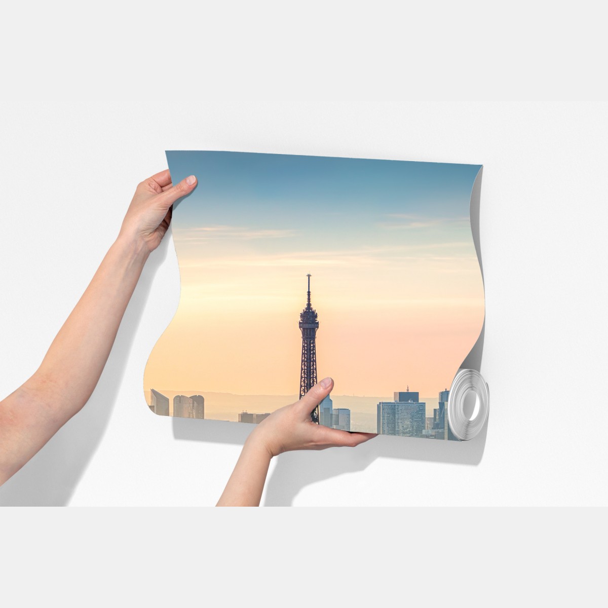 Fototapeta Paryż panorama o zachodzie słońca z Wieżą Eiffla – Wallissimo® Fototapeta Paryż panorama o zachodzie słońca z Wieżą Eiffla – Wallissimo®