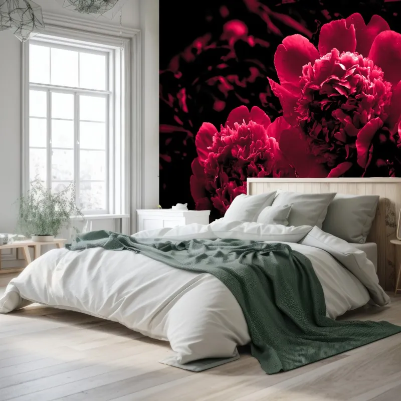 Fototapeta nastrojowe różowe piwonie