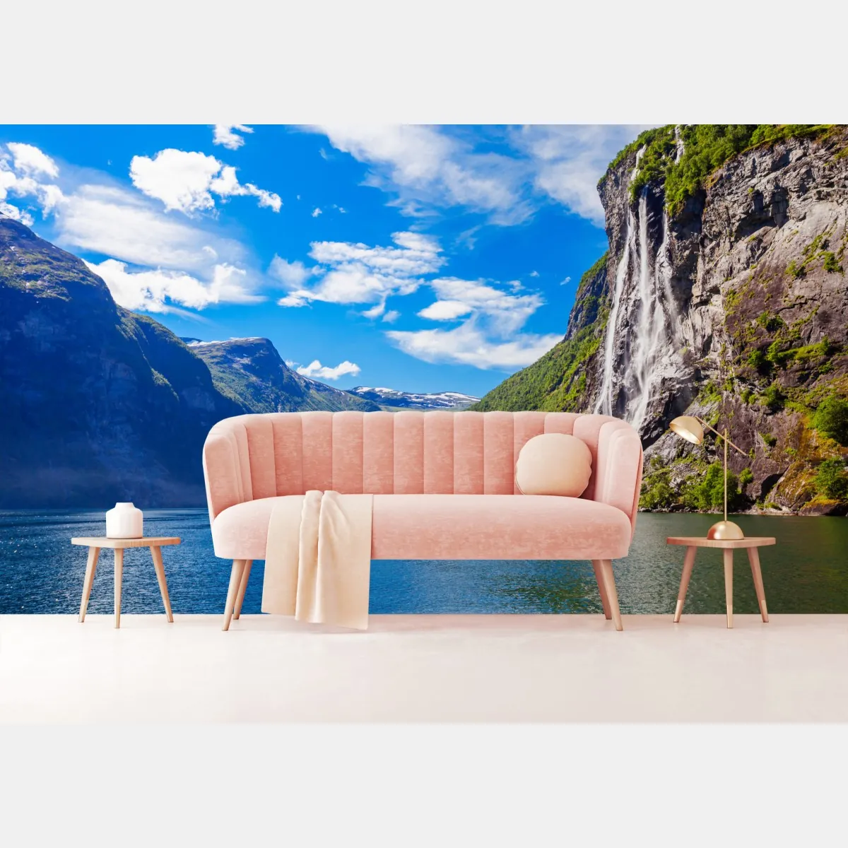 Fototapeta wodospad siedem sióstr nad Geirangerfjord – Wallissimo® Fototapeta wodospad siedem sióstr nad Geirangerfjord – Wallissimo®