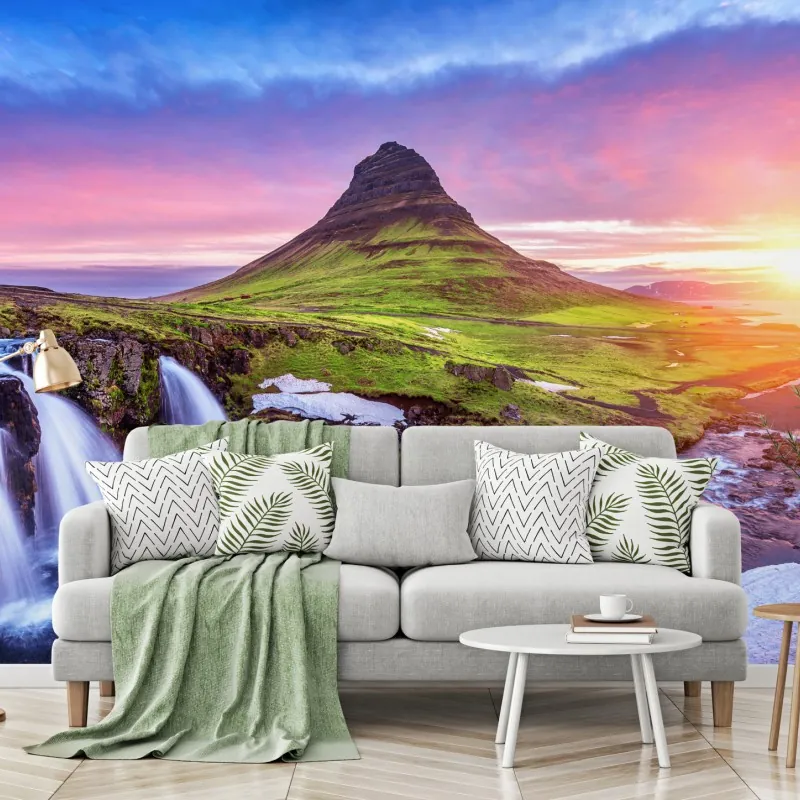 Fototapeta Kirkjufell o wschodzie słońca – Wallissimo® Fototapeta Kirkjufell o wschodzie słońca – Wallissimo®