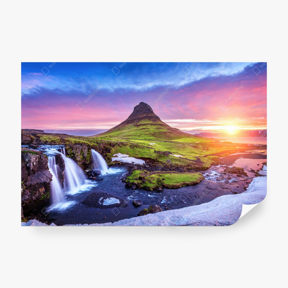 Fototapeta Kirkjufell o wschodzie słońca – Wallissimo® Fototapeta Kirkjufell o wschodzie słońca – Wallissimo®