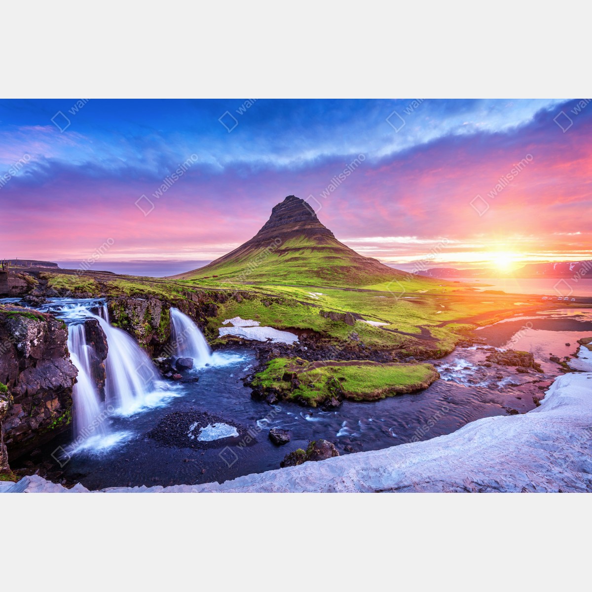 Fototapeta Kirkjufell o wschodzie słońca – Wallissimo® Fototapeta Kirkjufell o wschodzie słońca – Wallissimo®