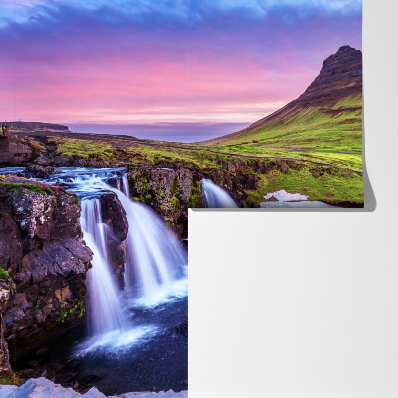 Fototapeta Kirkjufell o wschodzie słońca – Wallissimo® Fototapeta Kirkjufell o wschodzie słońca – Wallissimo®