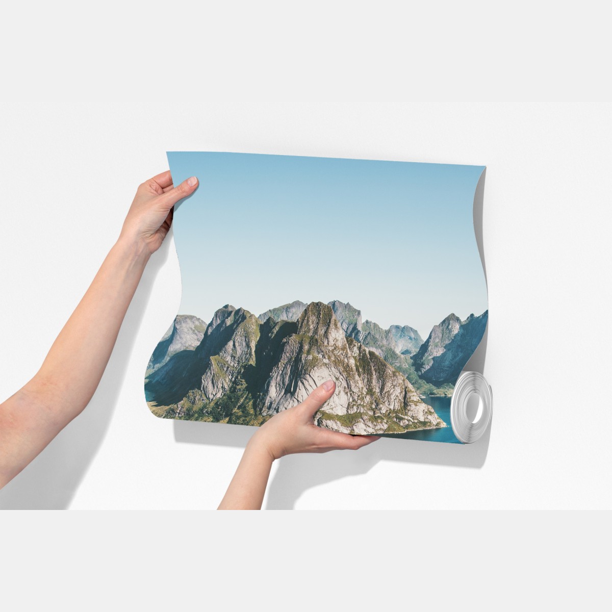 Fototapeta majestatyczna panorama górskiego fiordu – Wallissimo® Fototapeta majestatyczna panorama górskiego fiordu – Wallissimo®