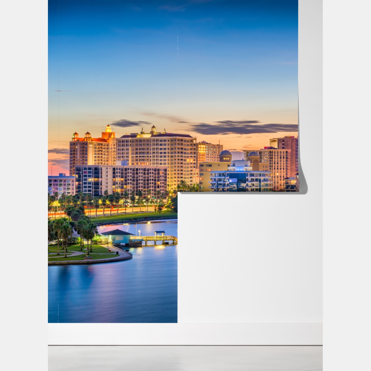 Fototapeta Sarasota o świcie nad zatoką – Wallissimo® Fototapeta Sarasota o świcie nad zatoką – Wallissimo®