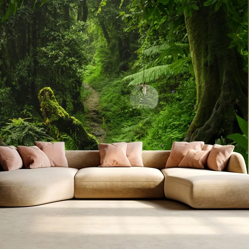 Fototapeta zaczarowana mszysta leśna ścieżka