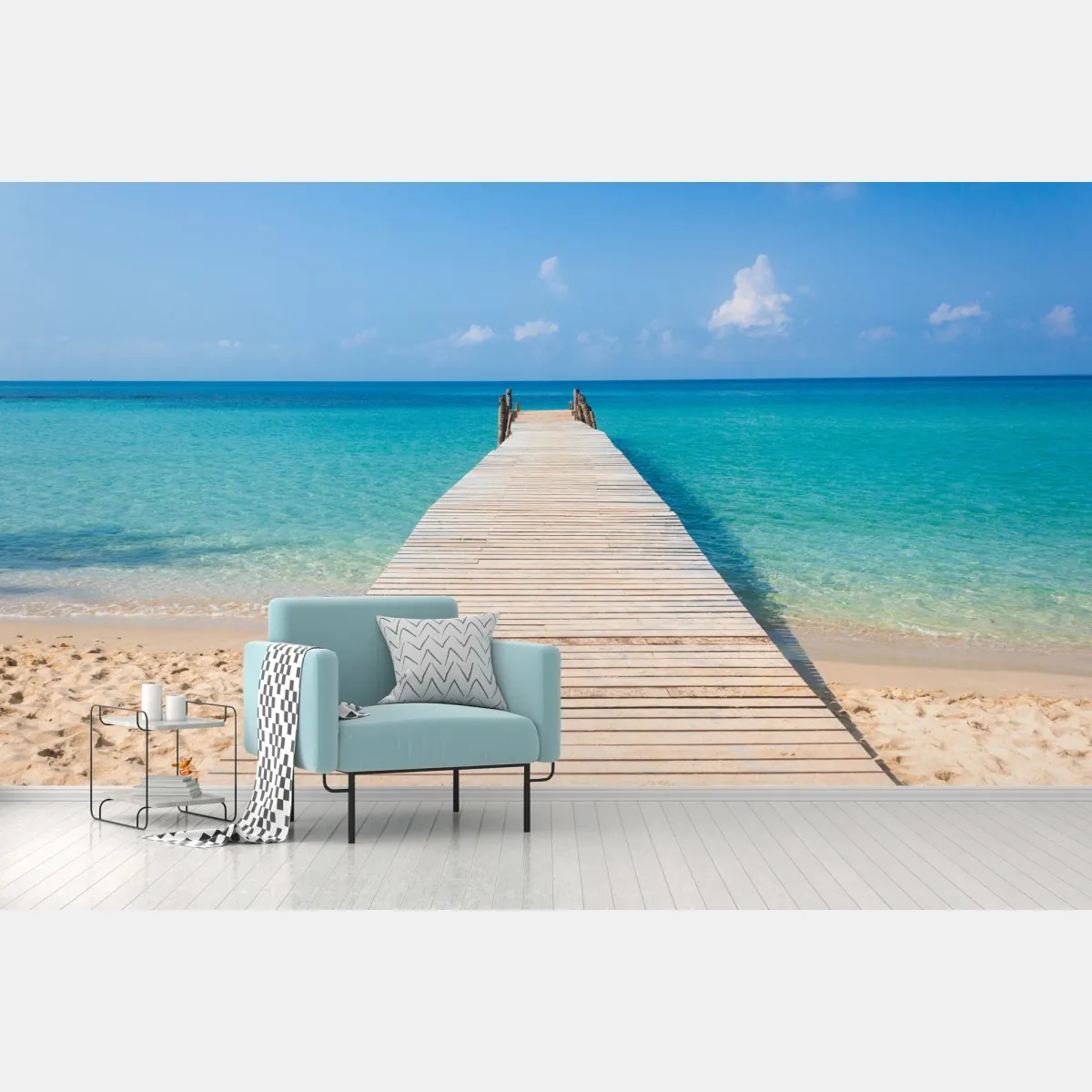 Fototapeta drewniany pomost nad turkusowym morzem – Wallissimo® Fototapeta drewniany pomost nad turkusowym morzem – Wallissimo®